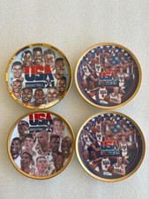 1992 "The First Ten Chosen" USA Basketball Team 4 1/4 inch Team Plate = lot of 4