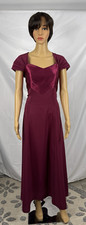 Formal Full Length Dress Ladies' Plus Size 30 Satin Back Cutout Burgundy Red