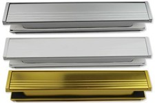 UPVC Post Box Double Glazed Door Letter Box 12″ Slimline — White / Gold / Silver