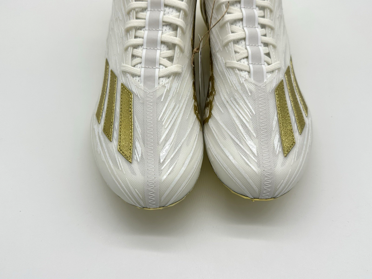 Adidas Adizero Men's Size 12.5 Football Cleats White Gold Metallic