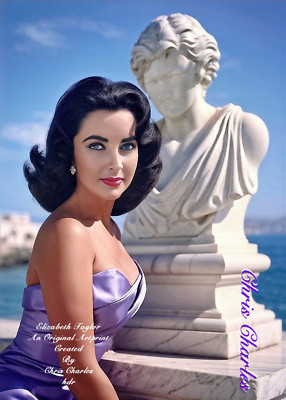 ELIZABETH TAYLOR by Chris Charles Original A3 HD (Fantasy) KUNSTDRUCK Portrait