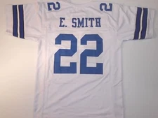 UNSIGNED CUSTOM Sewn Stitched Emmitt Smith White Jersey - M, L, XL, 2XL, 3XL