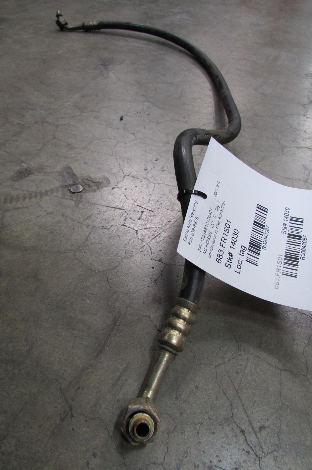 Ferrari 360 Condenser to Filter A/C Line, A/C Hose, P/N 65830700 