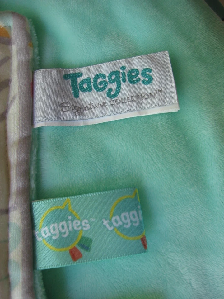 Taggies Bloque de Color Manta de Seguridad Bebé Lovey Peluche Flores Árboles Verde Cuadrado Foto 3 de 3