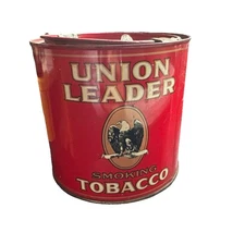 Vintage Union Leader Smoking Tobacco Tin Key Wind Lid