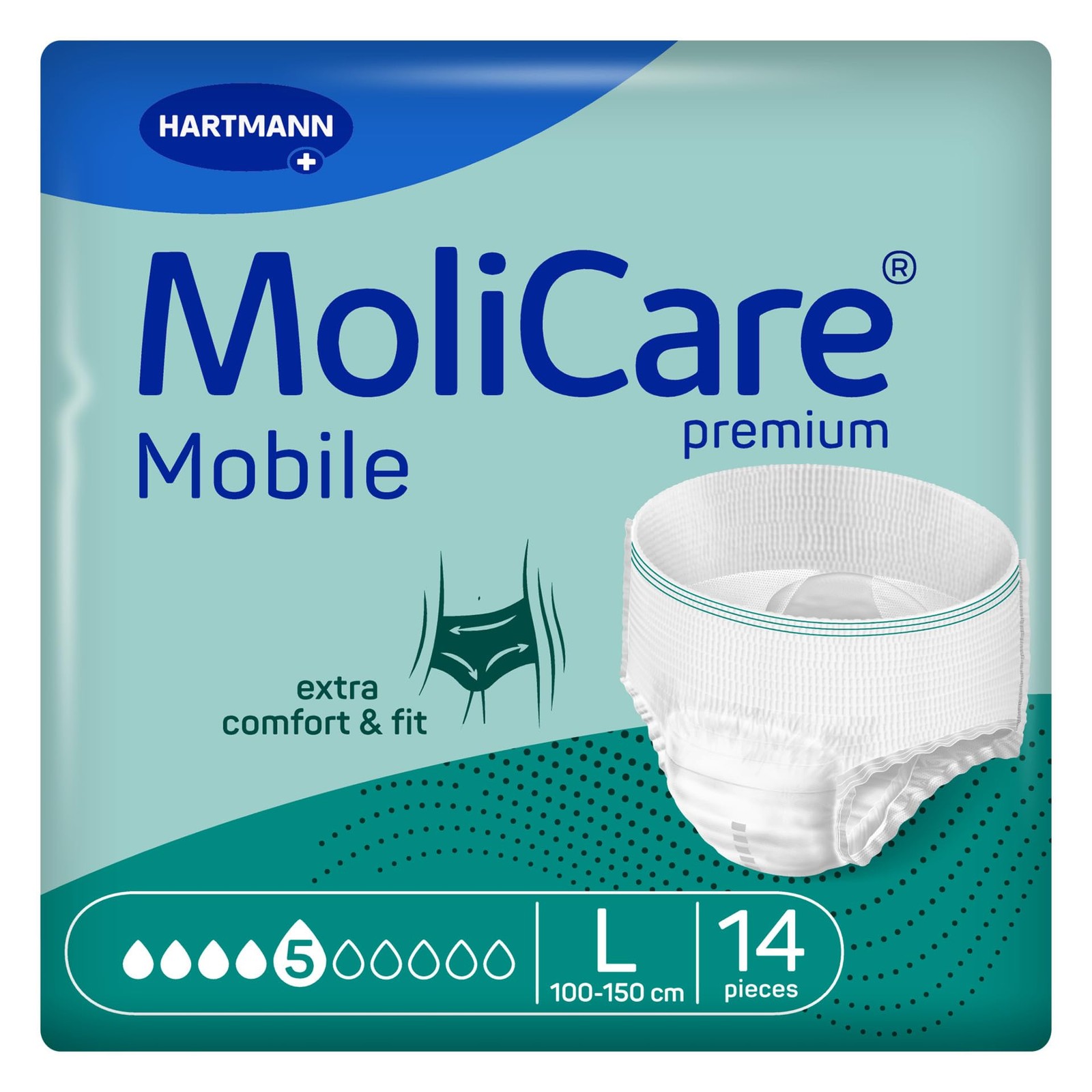 Premium Mobile 14 culottes d'incontinence en textile hypoallergénique ultra doux