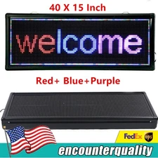 LED SIGN 3-COLOR PROGRAMMABLE OUTDOOR LED SCROLLING MESSAGE BOARD SIGN 40“x15”