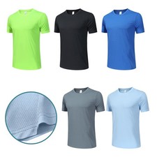 Polyester Men's Crew Neck for t Shirt Quick Drying for Fitness Running Travel