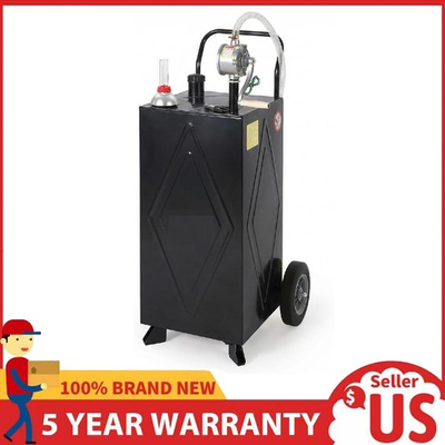 #ad 30 Gallon Gas Caddy Tank Portable Fuel Diesel Storage Tank with Pump amp; Wheels $185.99