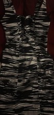 CALVIN KLEIN~BLACK & WHITE ABSTRACT PRINT STRETCH BODYCON DRESS~ SZ 4~EXCELLENT