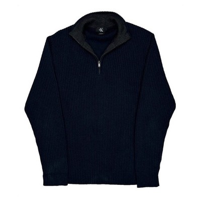 Calvin Klein 1/4 Zip - Large Navy Cotton