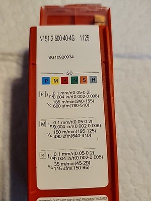 SANDVIK N151.2-500-40-4G New Carbide Cut-Off Inserts Grade 1125 10pcs
