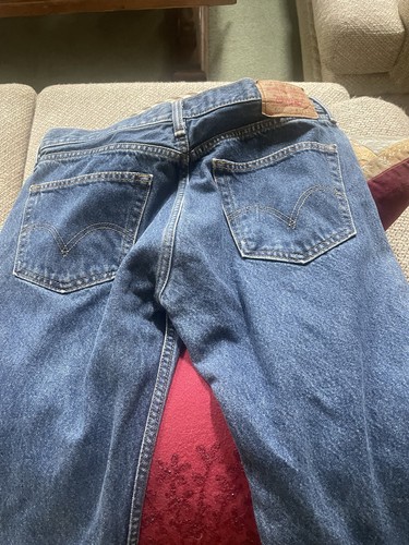 Levis 505 Jeans Mens 33x 32 Blue Actual 32 X 31Straight Leg Denim Pants Classic - Picture 8 of 13