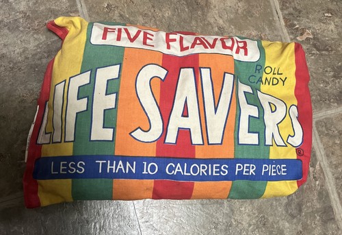 Vintage 70s Life Savers Roll Stuffed Pillow Collectible Hard Candy Advertising