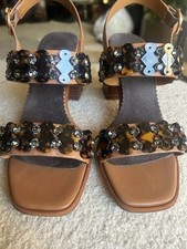 Tory Burch Women's DELANEY Embellished Leather Block-Heel Sandals