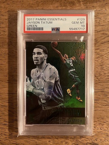 2017 Panini Essentials #129 Jayson Tatum Green Rookie PSA 10 Celtics