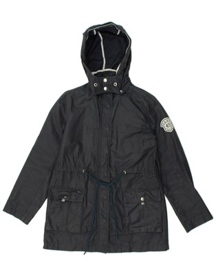 GANT Womens Hooded Parka Jacket UK 10 Small Navy Blue Cotton BC21