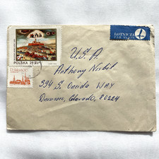 1980 s Poland Registered Cover Lotnicza Par Avion Jasna Gora Polska 600 USA