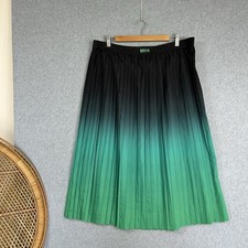 Wicked Skit Midi Pleated Ombr� Black Green Size 3XL 