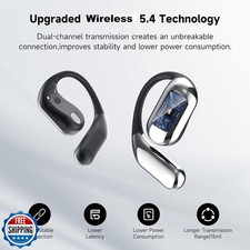 Open Ear Clip Wireless Earbuds Bone Conduction Headphones, Bluetooth 5.4, Ope...