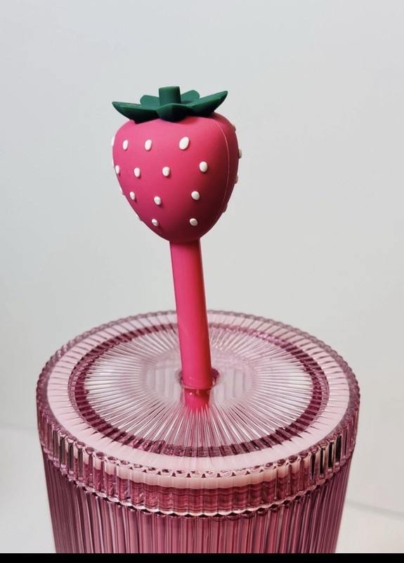 New Starbucks 2026 Pink Drink Limited Edition Cold Cup w/ Strawberry Topper 🍓🍓