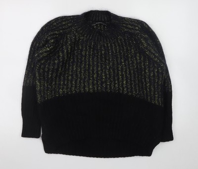 AllSaints Grobstrickpullover Herren schwarz Wollmischung Größe S