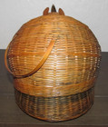 Vintage Chinese Shanghai Woven Bamboo Wicker Ratan Rhino Rhinoceros 5.25" x 9" — photo 4