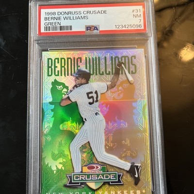 BERNIE WILLIAMS PSA 7 1998 DONRUSS #31 CRUSADE GREEN /250 YANKEES