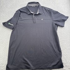 Travis Mathew Polo Shirt Mens XXL 2XL S/S Black Stretch Golf AO Smith Logo