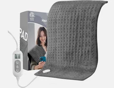 Heating Pad for Back & Cramps Relief,Electric Heat Pad Fast Heat - 12" x 24"