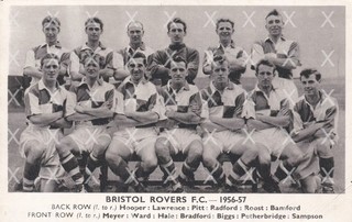 Football Postcard Size Daily Express Advert Card Bristol Rovers FC 1956/57.