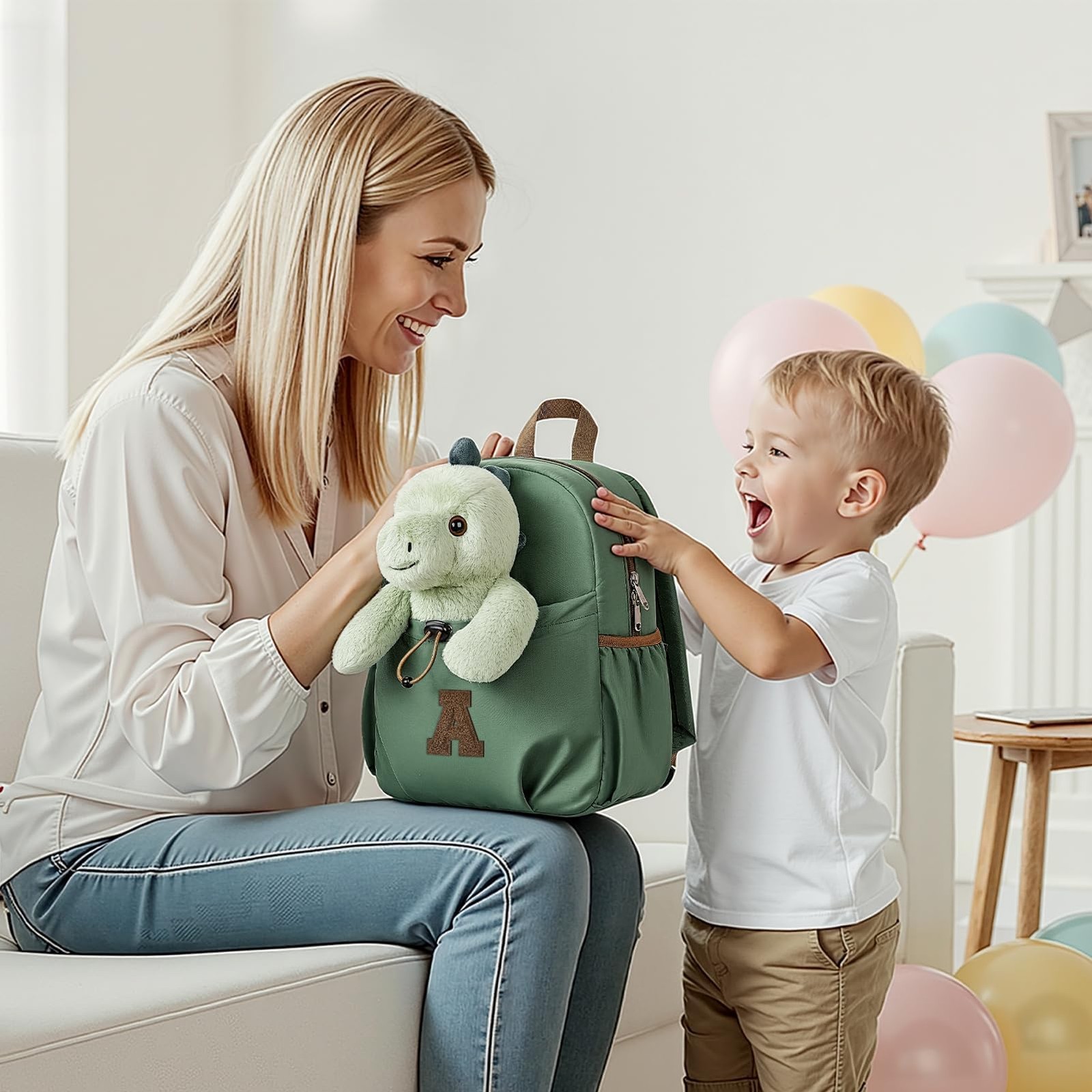 Initial Backpack for Boys 2-4, Dinosaur Backpack Toys for Boys, Birthday Gift...