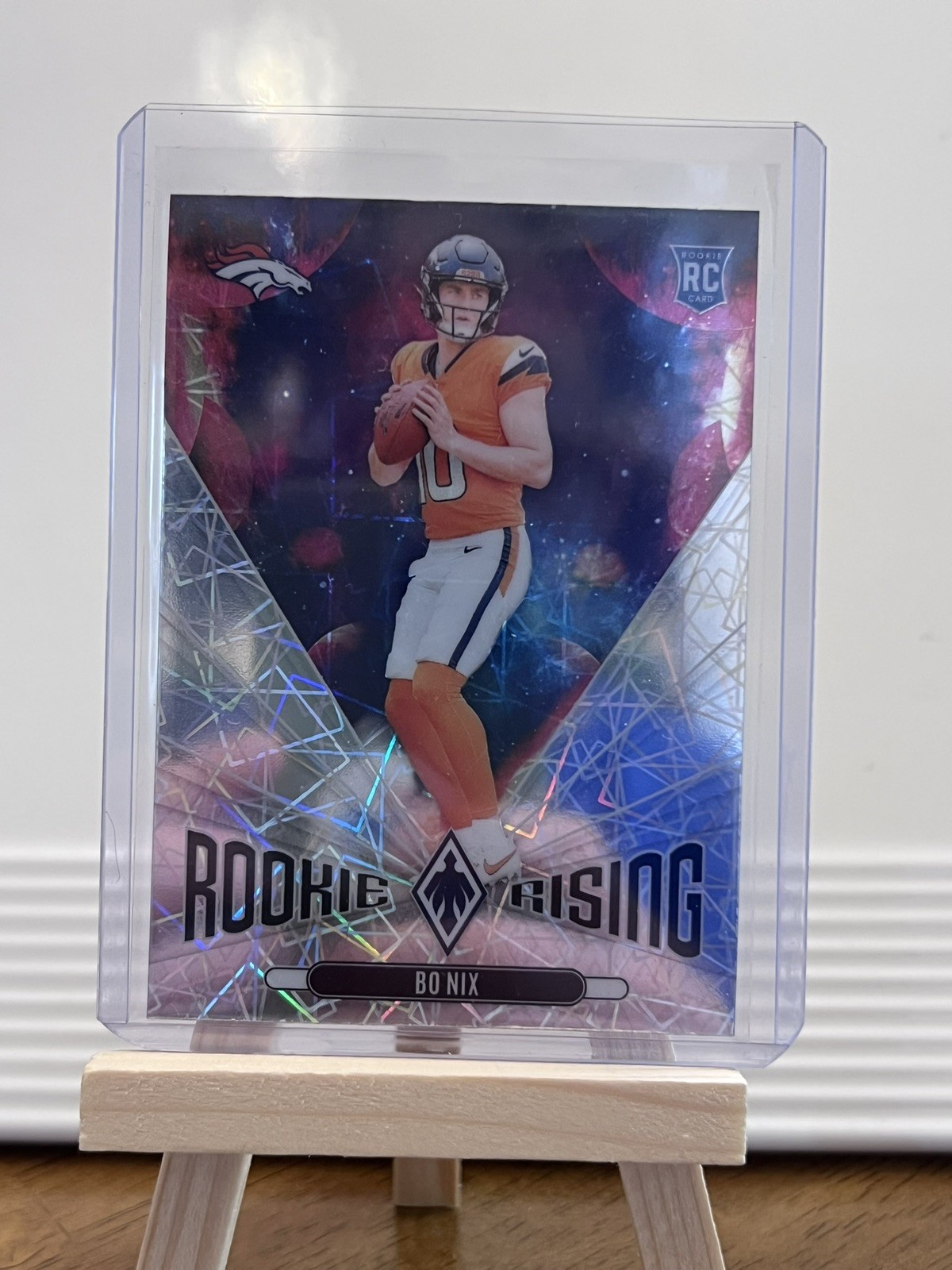2024 Panini Phoenix Rookie Rising Bo Nix #RR-BNX Lazer (RC)