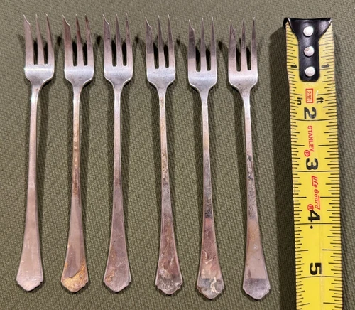 Vintage RW & S Wallace Sterling Sliver Set of 6 Cocktail Forks 105 grams
