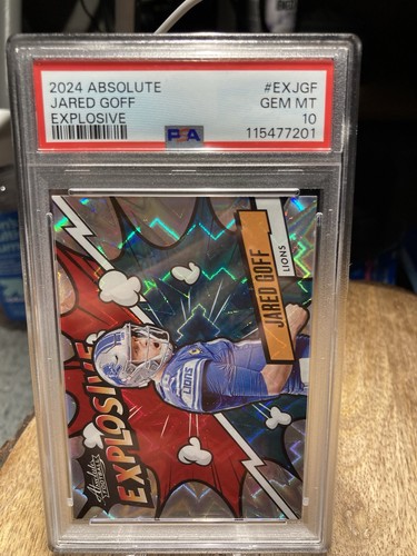 π₯π₯2024 Panini Absolute Explosive Jared Goff #EX-JGF PSA 10 SSP Low POPπ₯π₯ - Foto 5 di 5