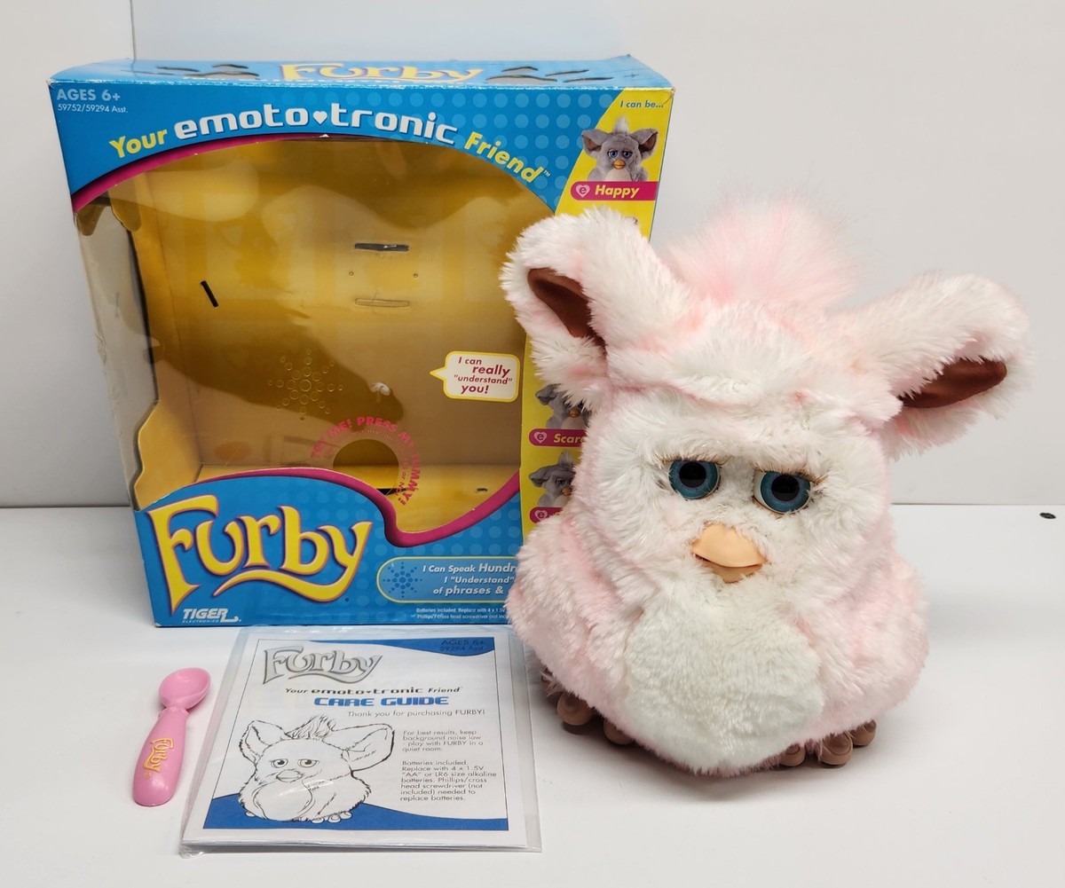 Tiger Electronics 2005 Strawberry Swirl Furby with Box Emoto