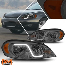 For 06-16 Chevy Impala(Limited) Headlight W/LED DRL Smoked Housing Amber Corner
