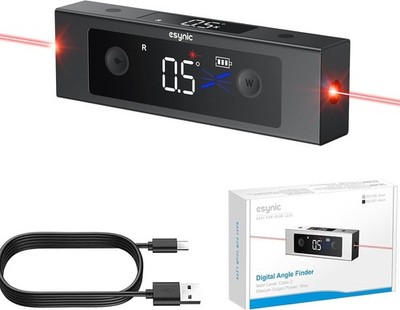 X&Y Dual Axis LCD Screen Digital Laser Level Box USB Rechargeable Angle Finder