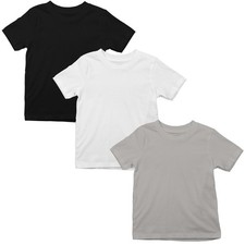 Kinder T-Shirt 3er Pack Basic Baumwolle ohne Aufdruck Jungen M&auml;dchen Kurzarm