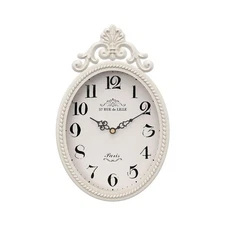 Abdurey Small French Retro Decorative Wall Clock, 10.4"H x 6.7"W, Ivory White 