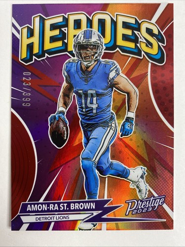 Amon Ra St. Brown [Red] #H-15 2023 Panini Prestige Heroes card