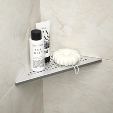 Corner Shower Shelf, 304 Stainless Steel 10" Brushed Recessed Shelf for