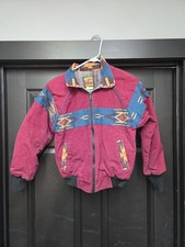 Bee-Wild Vintage Red Aztec Southeastern Bomber Jacket 90s Size M 1990s RARE