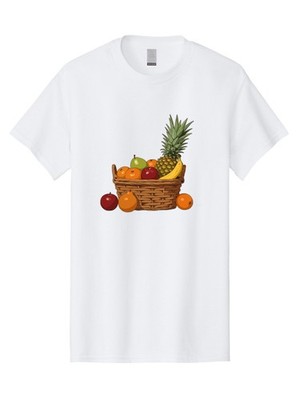 Fruit-Basket-16 Mens Graphic Tee, 100% Cotton, Casual Summer Wear