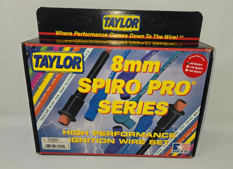 Taylor 8mm Spiro Pro Series Ignition Wire Set 73251 Partial 3 Wires Accessories - Image 2 of 4