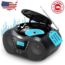 Boombox Portable CD Players for Home with Bluetooth, Boom Box CD Player FM ...