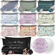 60 Pcs Christian Gifts for Religious Gifts Include 20 Canvas Makeup Bags 20 B...