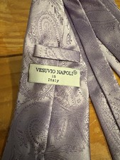 Vesuvio Napoli Purple Men  s Paisley Tie NeckTie Wedding Formal