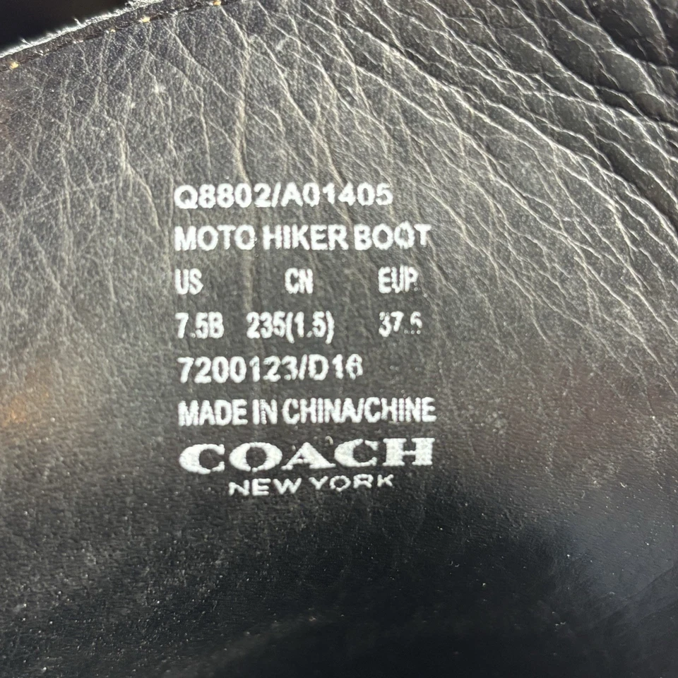 Botas de cuero de combate Coach negras talla 7,5 Foto 4 de 4