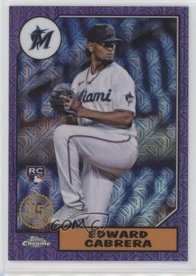 2022 Topps Series 1 Purple 63/75 Edward Cabrera #T87C-46 Rookie RC y6z